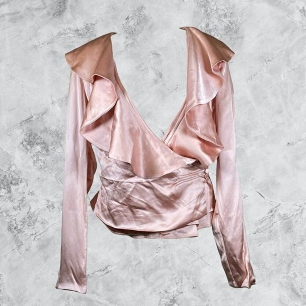 GRLFRND Ruffled Wrap Top - Blush Pink